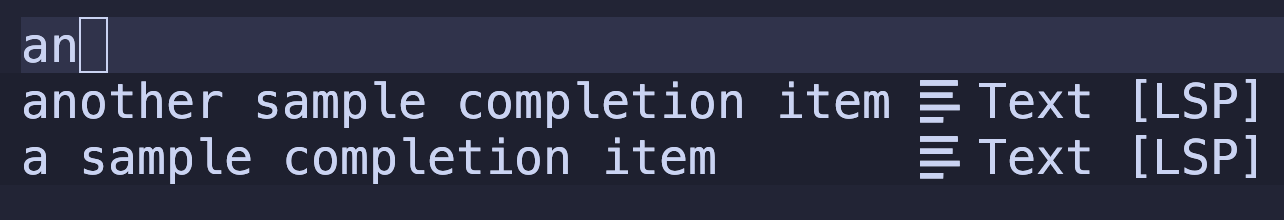 Hardcoded completions