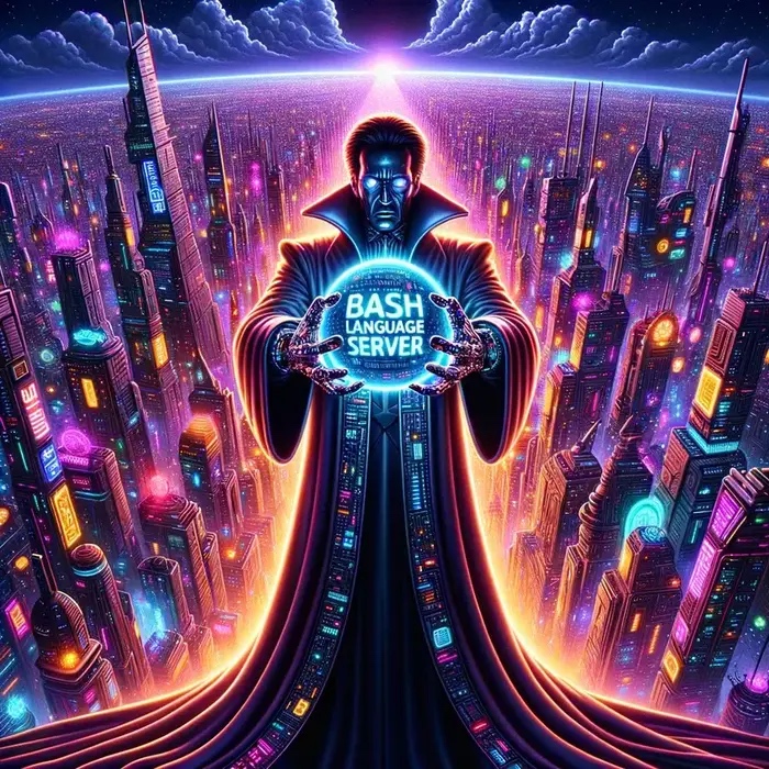 Mad scientist holding a bash language server